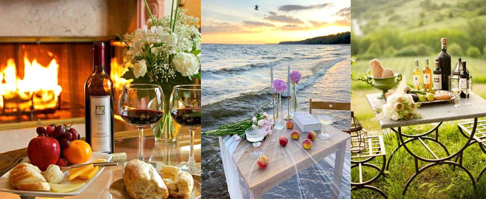 Романтический ужин может проходить где угодно: на берегу озера, в ресторане, на даче...